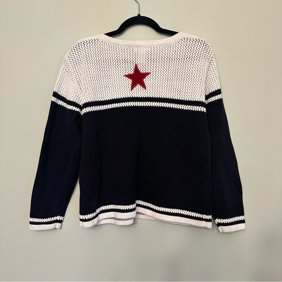 Vintage Knit Christopher & Banks Americana USA Sweater Red White Blue Large - Picture 7 of 11